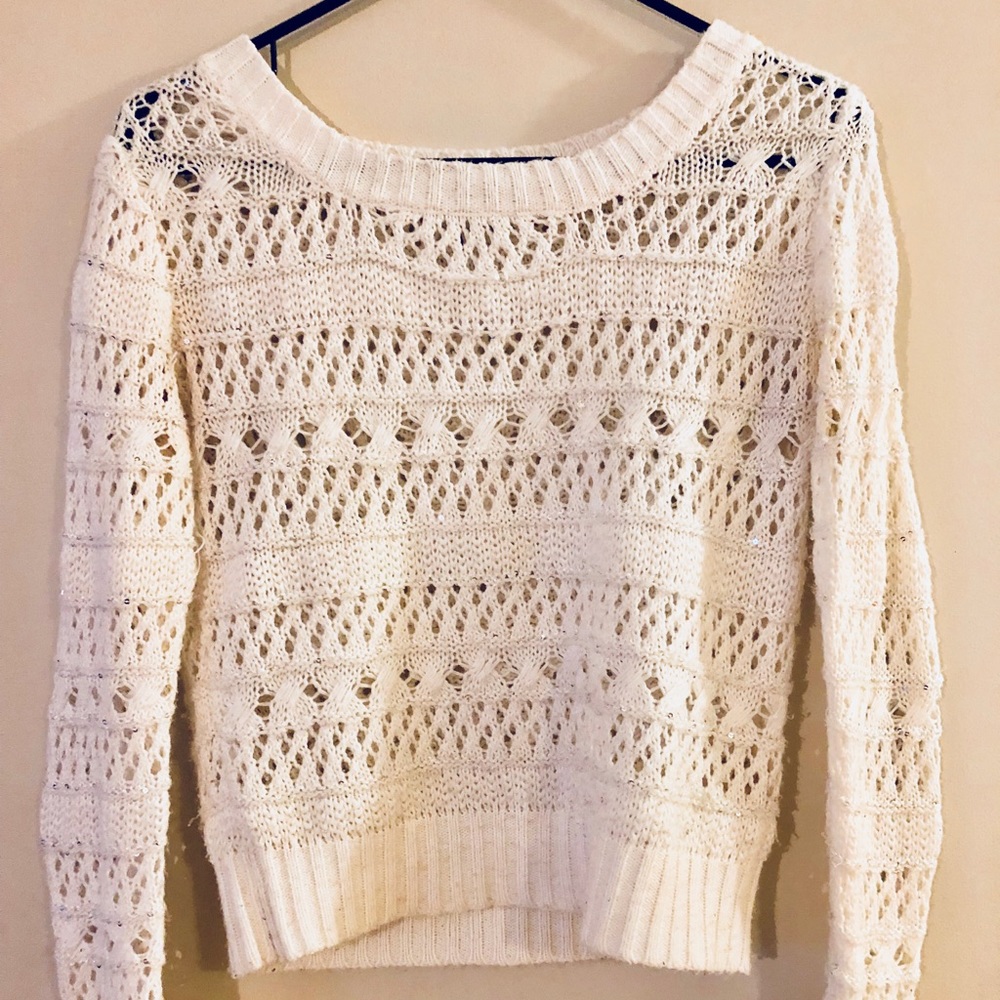 White sequin top